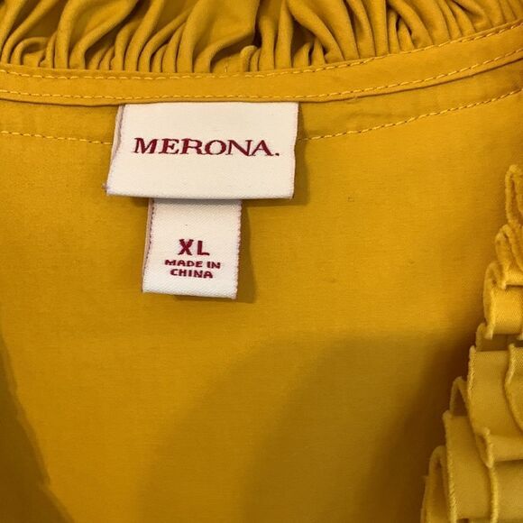 Merona size extra large short sleeve gold color blouse - Picture 4 of 7